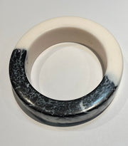 Thick Black & White Copal Bangle