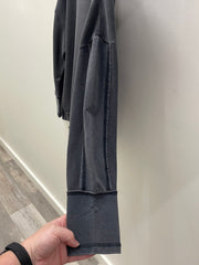 Waffle Knit Boxy Thermal Top in Black by Escape