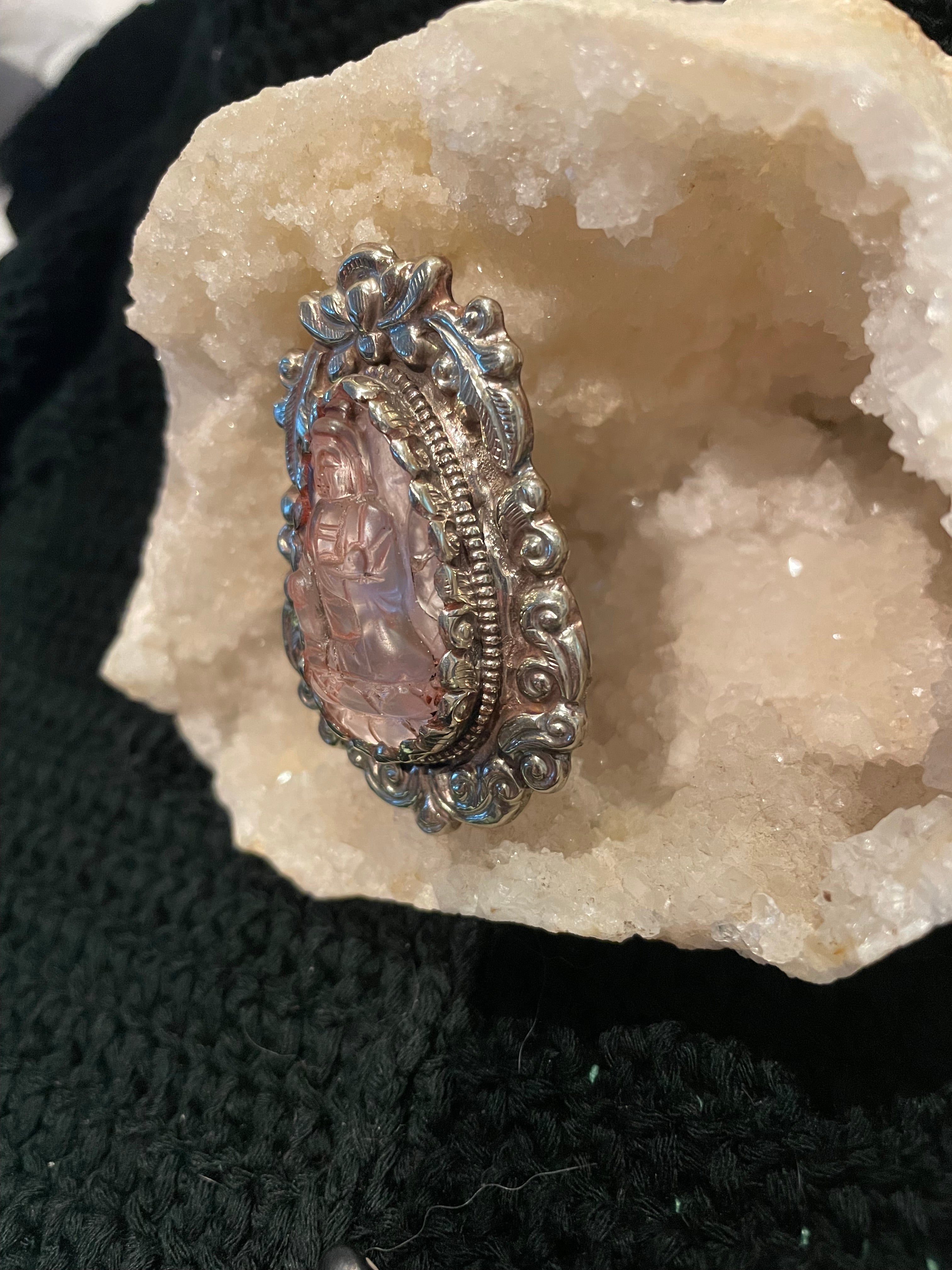 Crystal Buddha Adjustable Ring