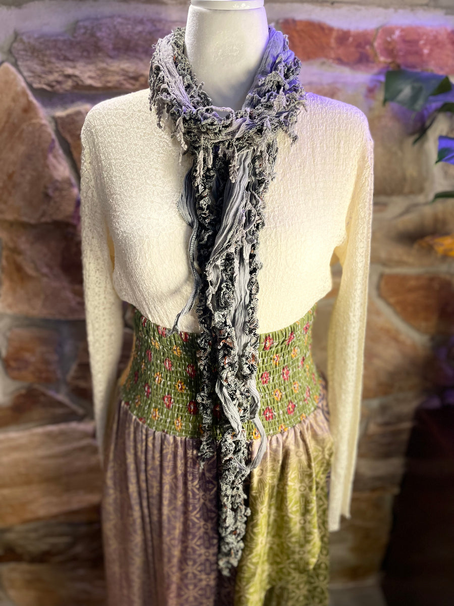 Boho Mixed Tassel Handmade Scarf Necklace