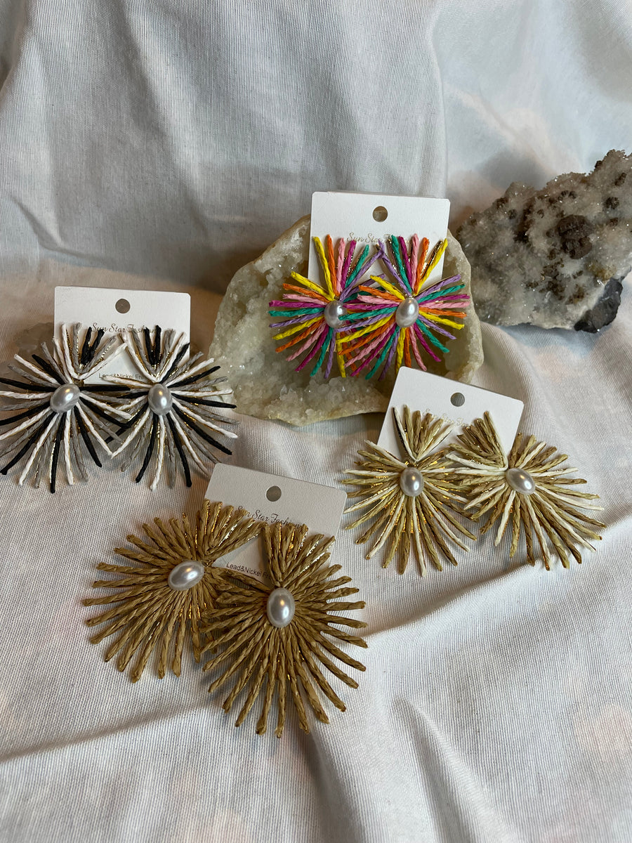 Ratan Starburst Earrings