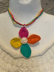 Rattan Rose Bluet Necklace