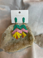 Ratan Palm Leaf Earrings