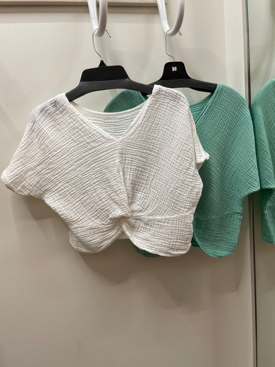 Double Gauze Crop Top