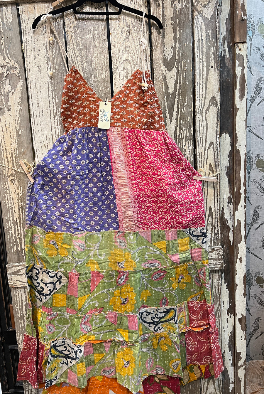 Kantha Sunrise Halter Dress "Lisa" by Jaded Gypsy