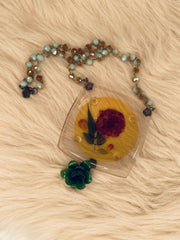 Rosy Teal Coaster Necklace by Gina