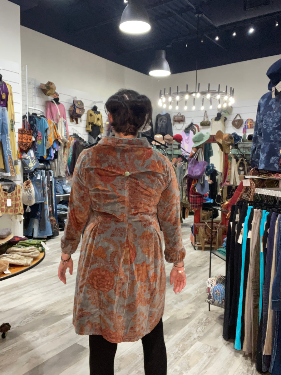 Paisley Velvet Knee Length Jacket by Paper Lace