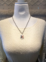 Vintage Cat Button Cameo Necklace by Gina