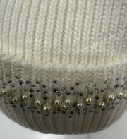 C.C. Beanie Pearl & Rhinestone Angora Cuff Beanie Robin Boutique