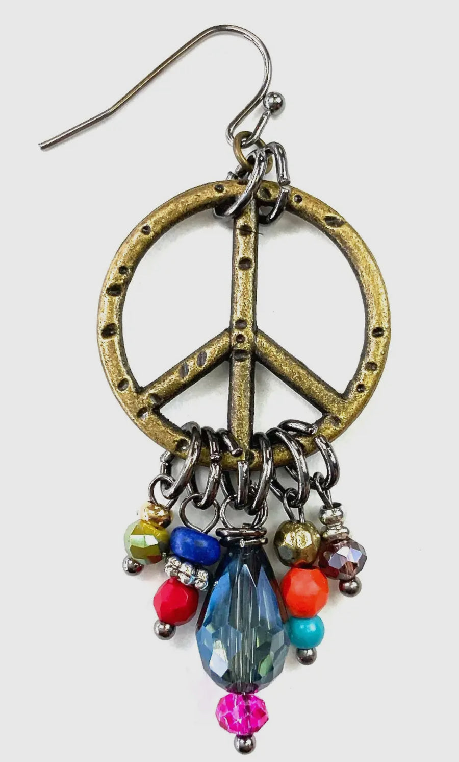 Beaded Peace Sign Earrings