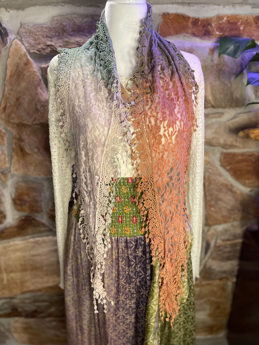 Boho Mixed Lace Handmade Scarf Necklace