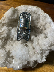 Cicada Carved in Bone Adjustable Ornate Ring