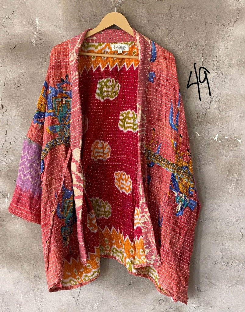 Kantha Shortie Kimono by Kantha Bae - Robin Boutique-Boutique 