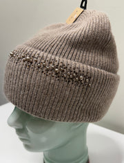 C.C. Beanie Pearl & Rhinestone Angora Cuff Beanie Robin Boutique