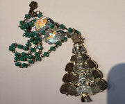 Crystal Christmas Tree Necklace in Green by Gina