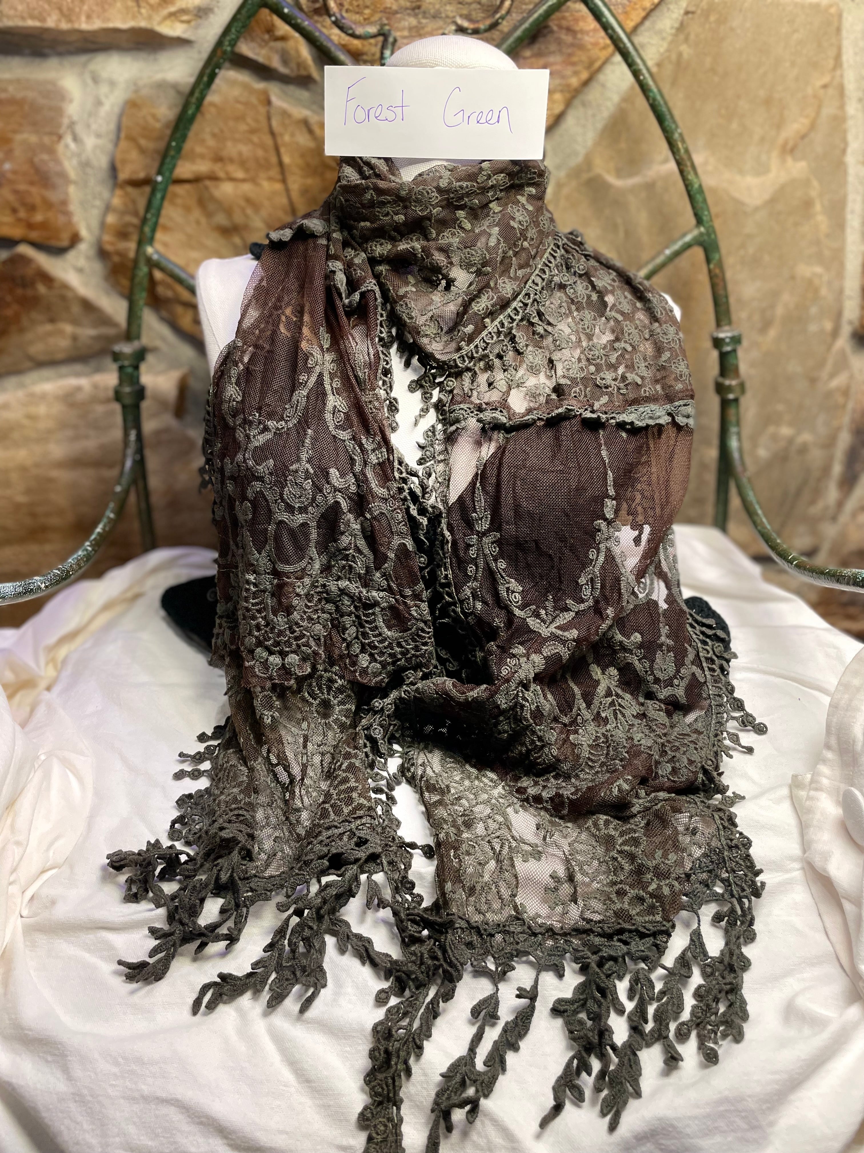 Boho Mixed Embroidered Handmade Scarf Necklace