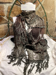 Boho Mixed Embroidered Handmade Scarf Necklace