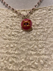 Vintage Cat Button Cameo Necklace by Gina