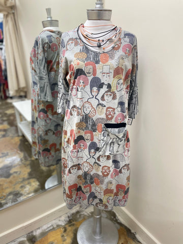 Cubism world faces dress 153-16412 - Robin Boutique-Boutique 