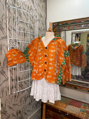 Half Moon Cropped Hooded Jacket #05 by Kantha Bae