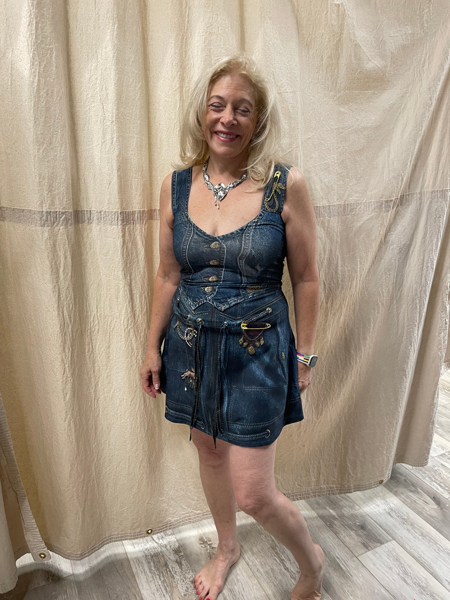 Make Me Boho Illusion Denim Tank Vest by IPNG Design