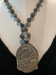 Buddha Carved in Labradorite Short Necklace