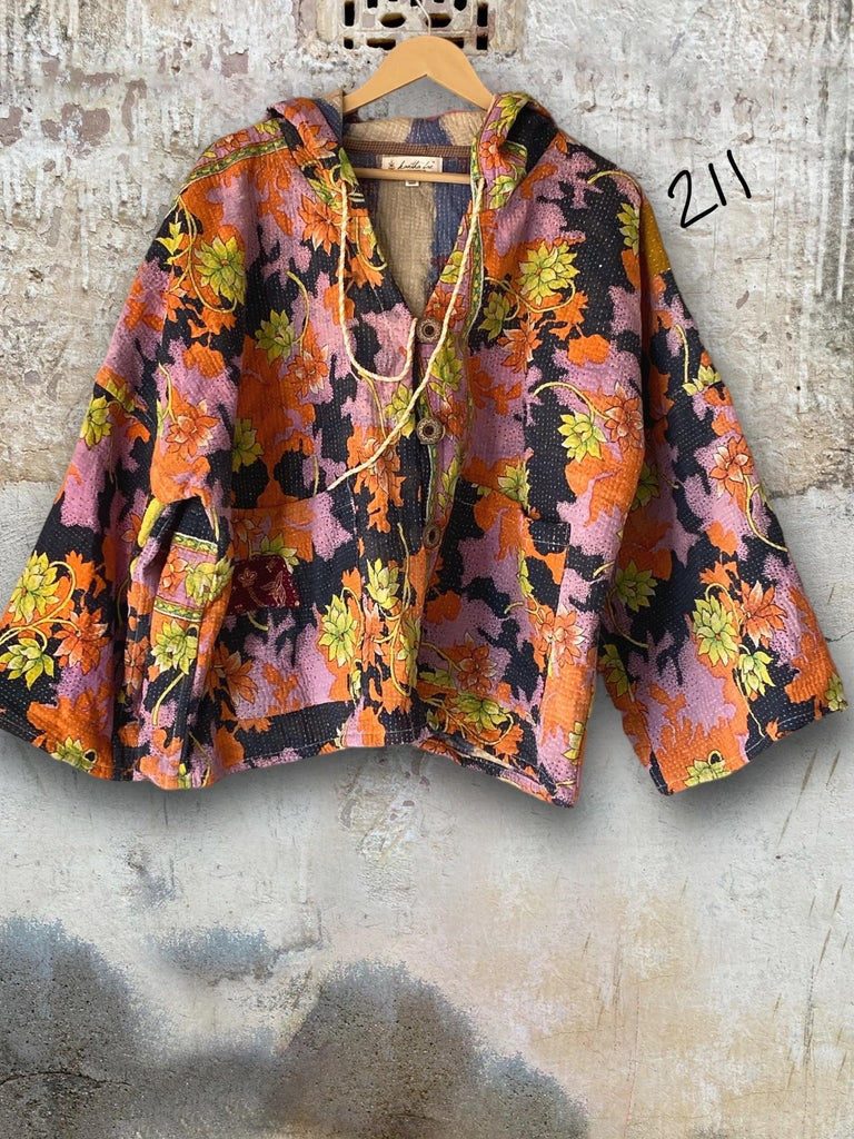 Half Moon Cropped Hooded Jacket by Kantha Bae - Robin Boutique-Boutique 