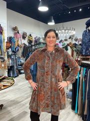 Paisley Velvet Knee Length Jacket by Paper Lace