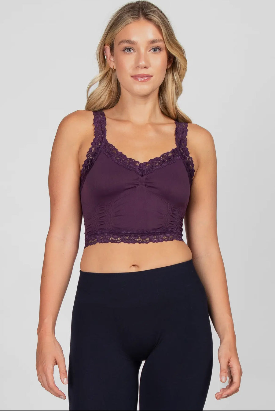 Seamless Laced Cami Bralette in Twilight by M. Rena