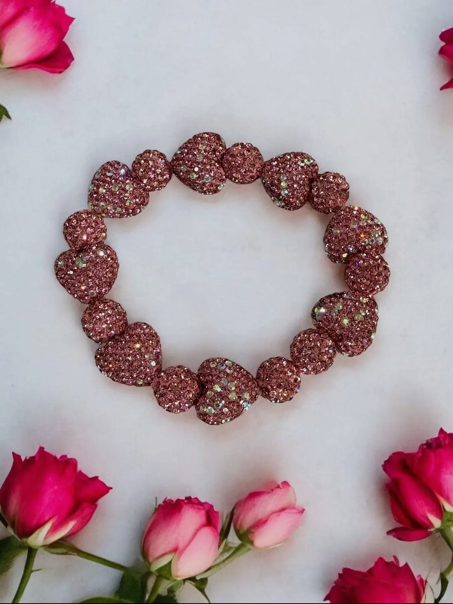 Crystal Rhinestone Heart Bracelet
