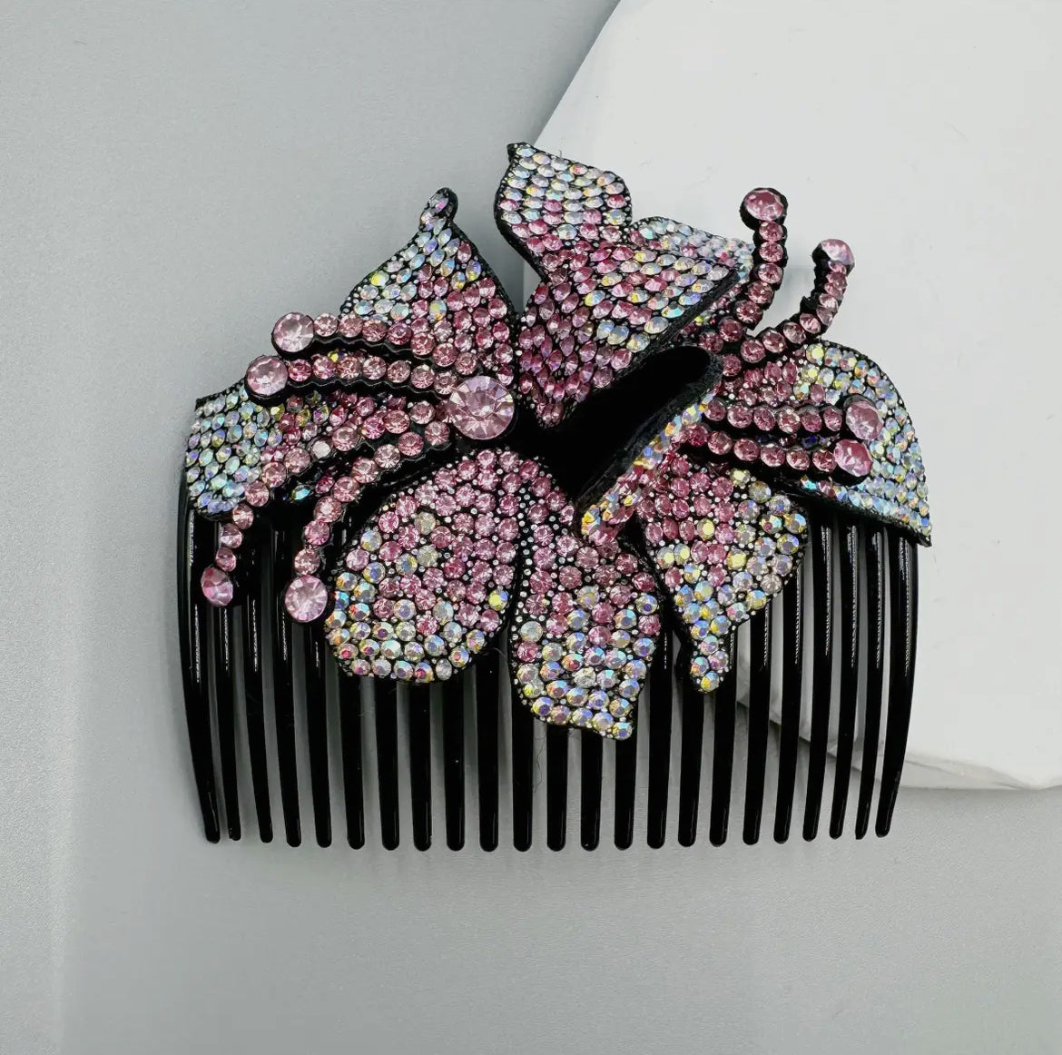 Floral Rhinestone Hair Comb