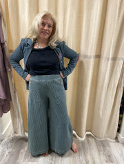 Alaia Stripe Denim Pants by Aratta