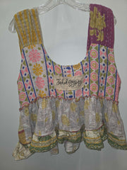 Kantha Sunrise "Carnival" Sleeveless Ruffle Tank by Jaded Gypsy