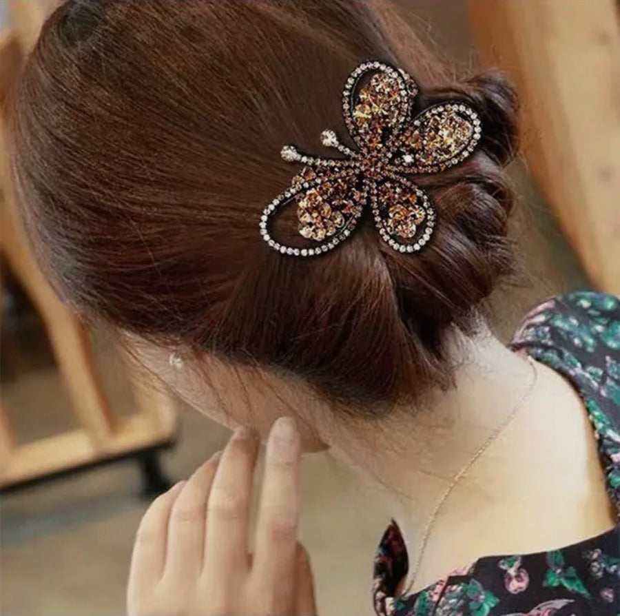 Butterfly Rhinestone Hair Clip