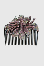Floral Rhinestone Hair Comb