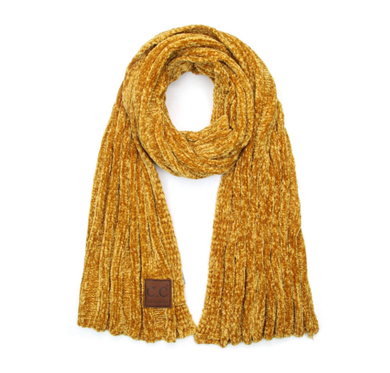 Solid Ribbed Chenille CC Scarf SF30 - Robin Boutique-Boutique 