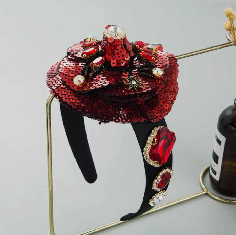 Sequin Rose Headband