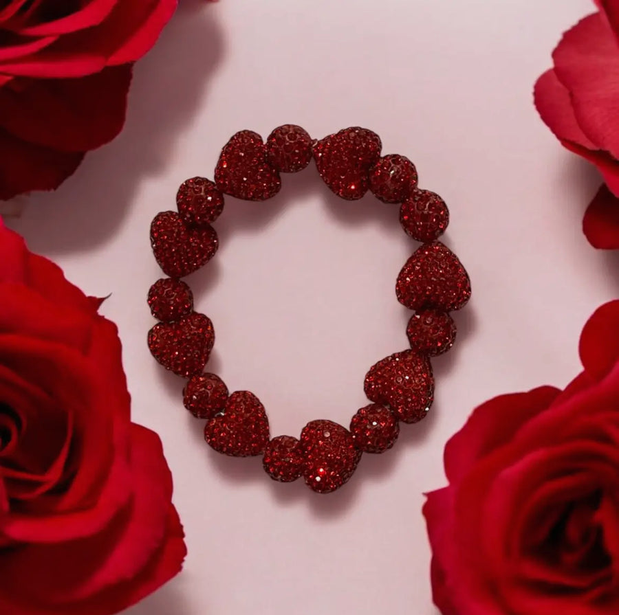 Crystal Rhinestone Heart Bracelet