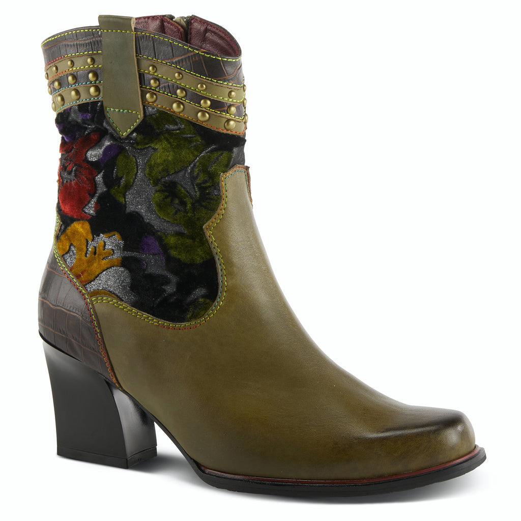 L'Artiste Happytime Leather Boot in Olive Robin Boutique-Boutique