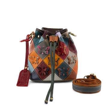 L'Artiste Drawstring Leather Handbag Robin Boutique