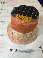 Reversible Silk/Cotton Kantha Bucket Hat by Robin