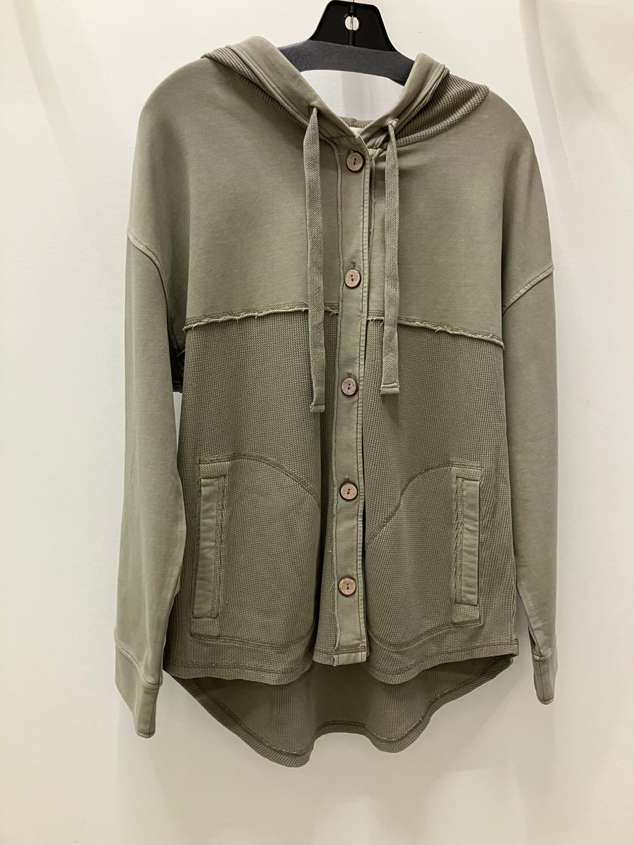 Waffle Knit Hoodie in Olive by Escape
