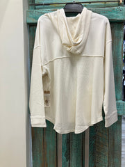 Waffle Knit Hoodie in Ivory by Escape