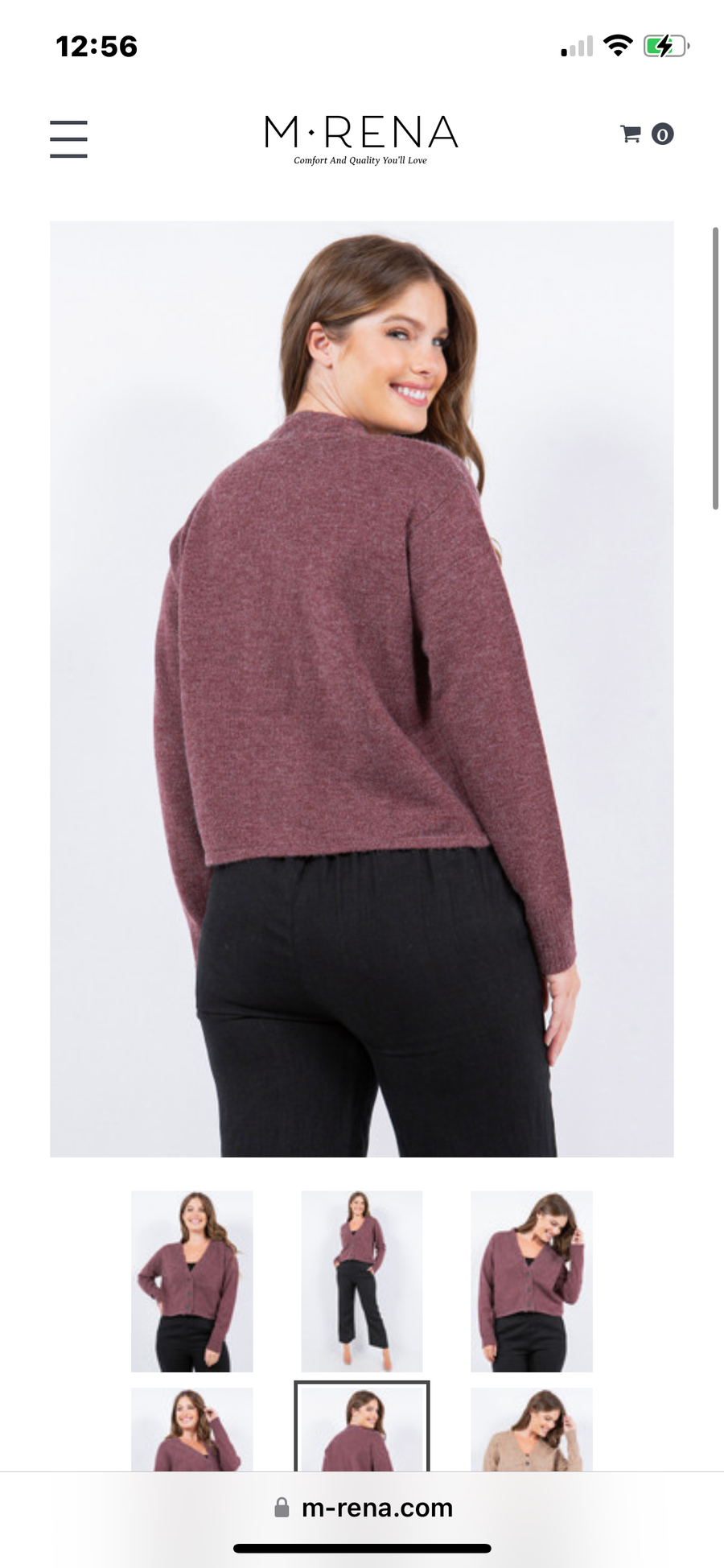 Button Cardigan in Plum by M Rena