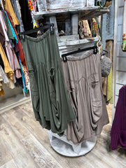 Solid Artsy Hem Skirt