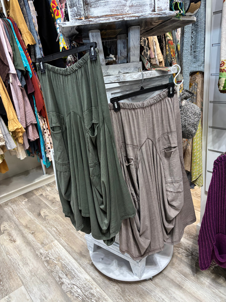 Solid Artsy Hem Skirt