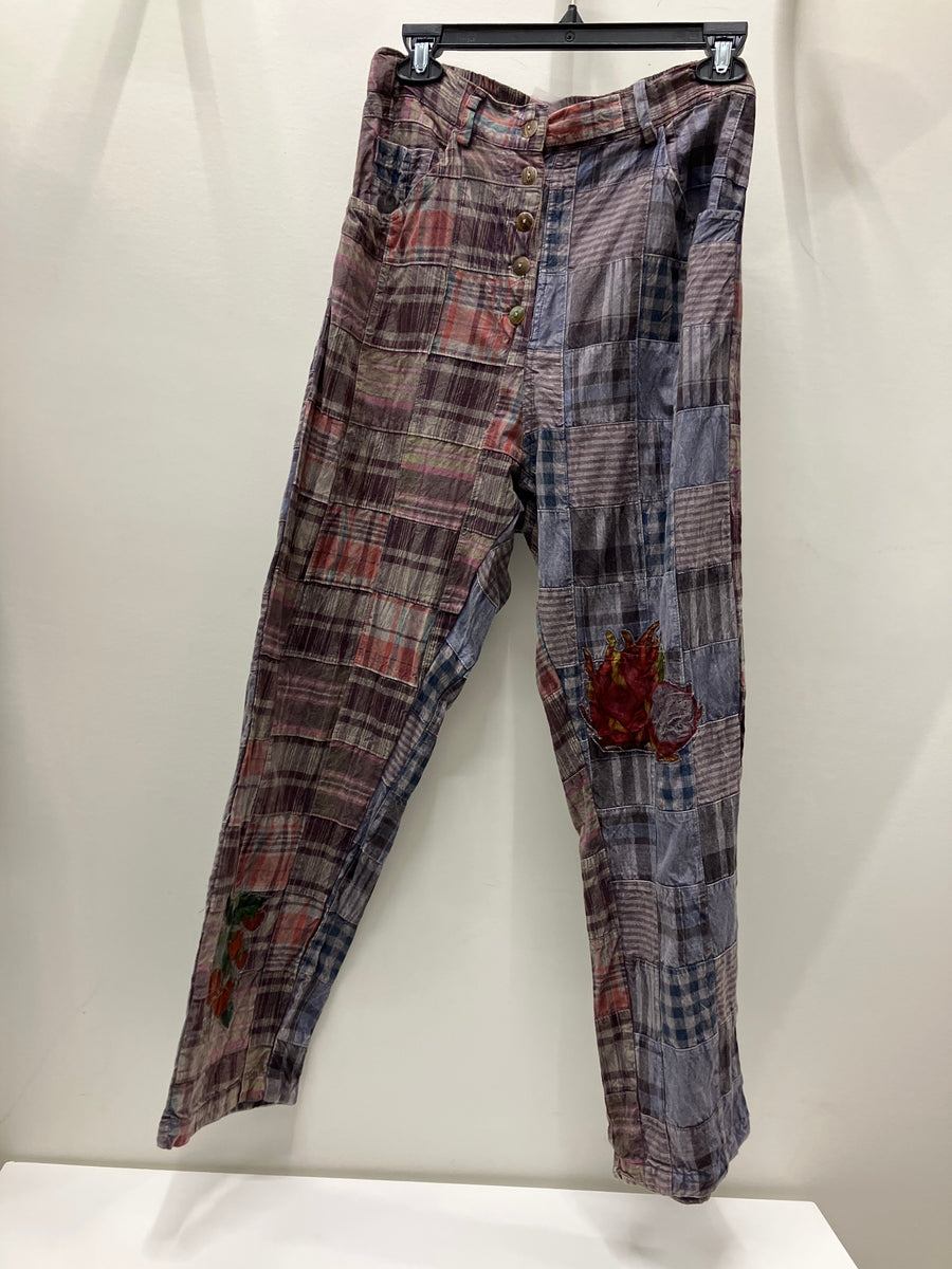 Mix Plaid Patch Pant by Paper Lace