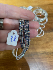 Rhinestone Tennis Stretch Bracelets on Silver