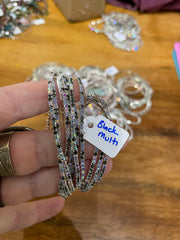 Rhinestone Tennis Stretch Bracelets on Silver