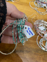 Rhinestone Tennis Stretch Bracelets on Silver